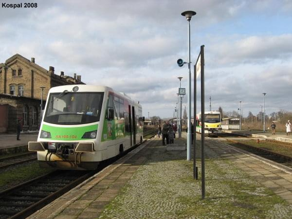 31.01.2008 (Międzyrzecz) SA105-104 z pociągiem z Rzepina, SA105-105 z pociągiem rel.Gorzów Wlkp - Zbąszynek.