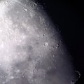 Księżyc przez teleskop powiększenie 300x - widoczny Krater Kopernika