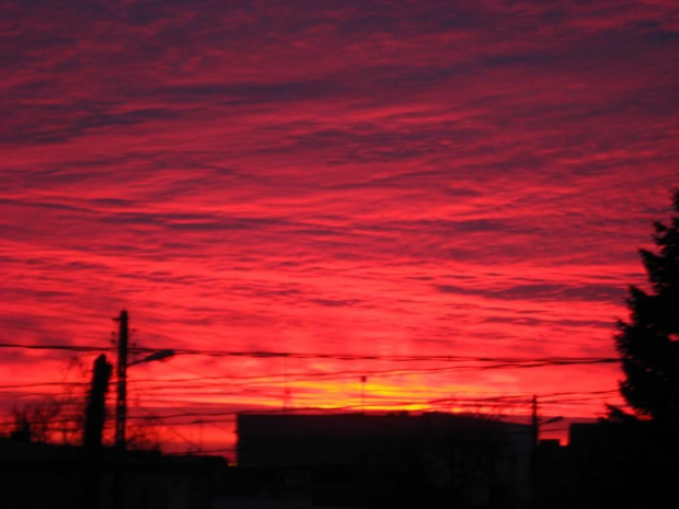17.02.2008r. - około 17:24 (lewa część nieba) #ZachodySłońca #widoki #krajobrazy #niebo