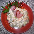 Sałatka jarzynowa z warzyw z zupy.Przepisy: www.foody.pl , WWW.kuron.pl i http://kulinaria.uwrocie.info/ #przystawki #sałatka #jedzenie #kulinaria