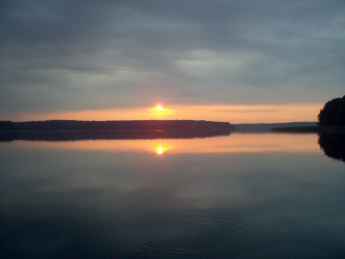 wschód słońca -Niesulice 07.2004 #wschód #jezioro