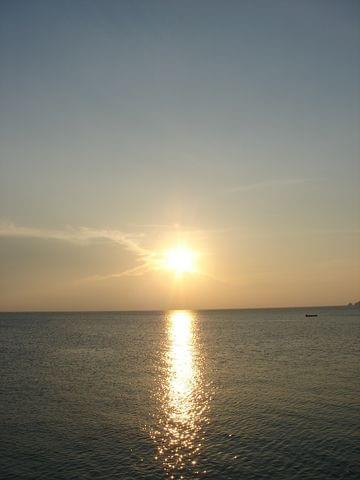 zachód słońca, plaża Coral beach, Pulau Perentian Kecil (Wyspa Przystanek Mały)