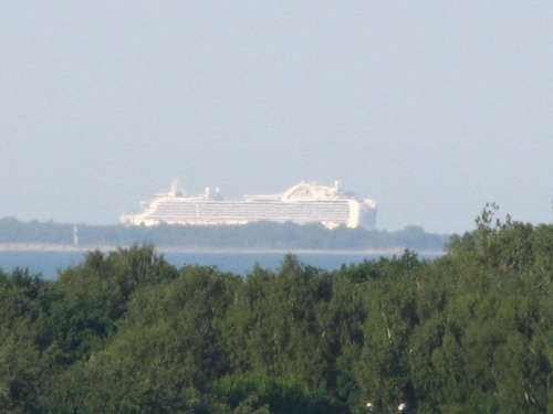 Crown Princess widocny zza Helu #CrownPrincess #Hel #statek #Gdynia #morze