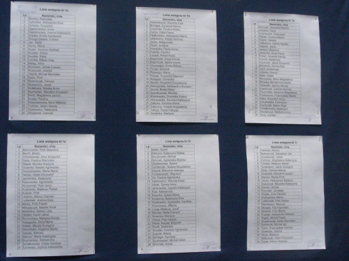 lista przyjęć z II LO w Pabianicach rok 2008/2009