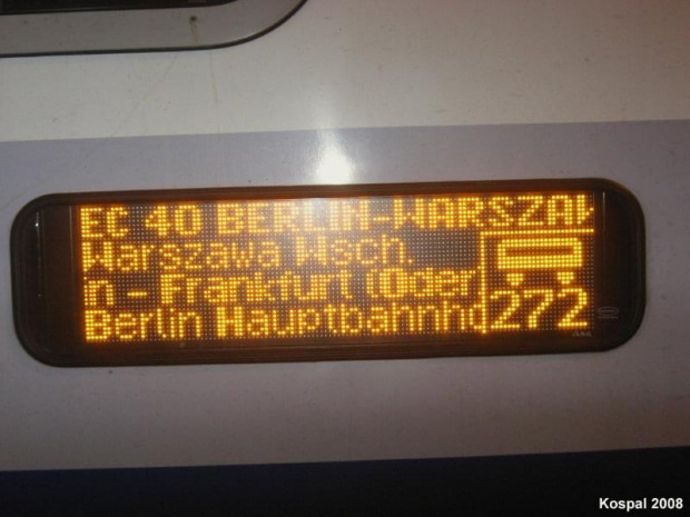 elektroniczna tablica EC z Warszawy Wsch do Berlina. #Wyświetlacz #TablicaKierunkowa