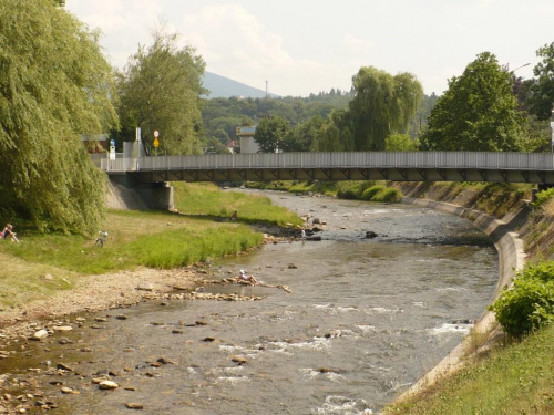 GŁUCHOŁAZY - rzeka Biała Głuchołaska , wypływająca z Czech - lipiec 2008