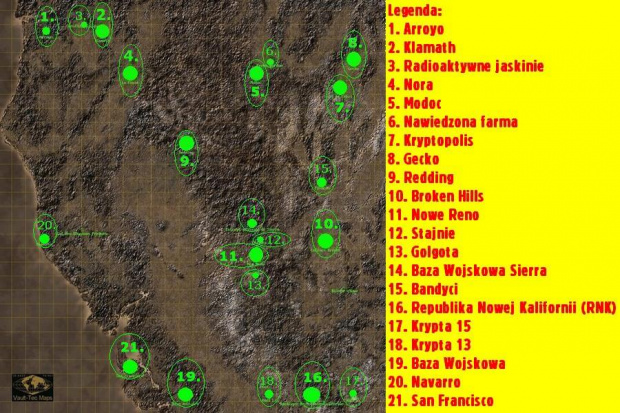 Mapka z gry fallout 2 #fallout #gra #gry #lokacje #mapa #mapka #opad