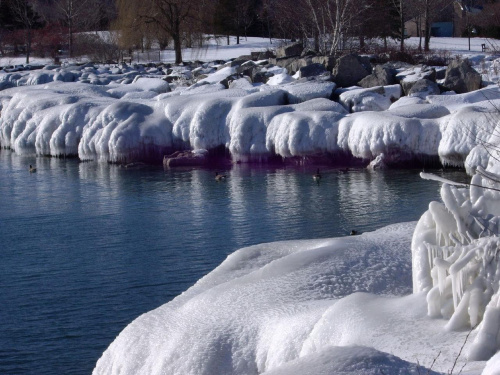 Jezioro Ontario - zima 2007 #jeziora #JezioroOntario #zima #widoki #krajobrazy #Toronto #Kanada