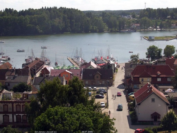 Panorama Mikołajek z wieży kościoła pw. Św. Mikołaja.