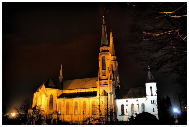 #kościół #noc #światła #wieża #Sosnowiec #HDR