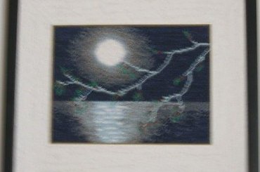 Ksiezyc w pelni #haft #nostalgia #pasja #noc #blask #swiatlo #woda