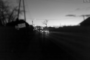 #Bieruń #widok #droga #ulica #czarno #białe #efekt #Tilt #shift