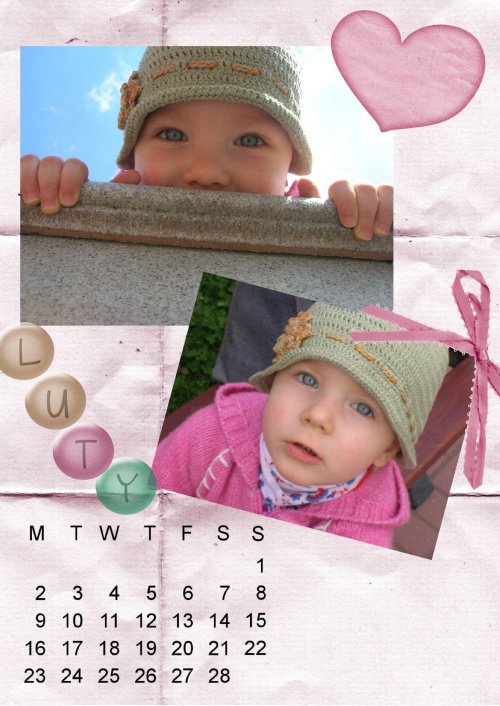 Kalendarz 2009 - Luty #DigitalScrapbooking #kalendarz
