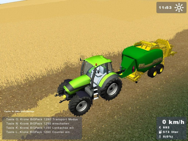 Deutz Agrotron 265 + Prasa do słomy John Deere 690 #LandwirtschaftsSimulator2008 #JohnDeere690 #DeutzAgrotron265