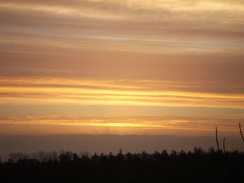 Wschód Słońca - 8:53 . Data : 05.12.2007. Miejsce : fotka z okna w pokoju :) Miejscowość : Piaski Wielkopolskie .